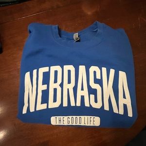 Blue Nebraska crew neck size Large